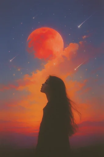 Celestial Dream Surrealism style reference image — cosmic silhouette