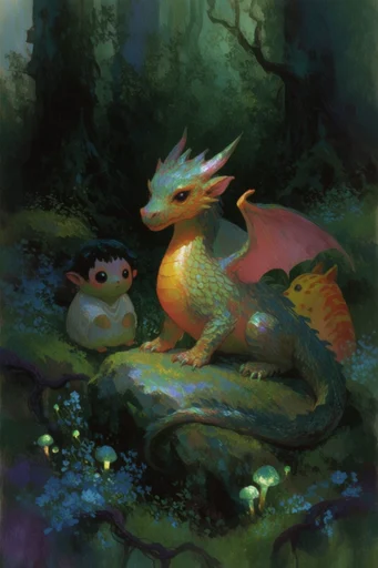 Mystical Nocturnal Romanticism style reference image — bioluminescent accents