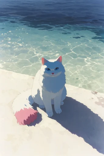 Luminous Coastal Graphicism style reference image — visible painterly brushstrokes
