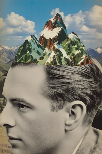 Surrealist Retro Collage style reference image — surrealist collage