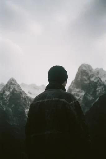 Cinematic Analog Melancholy style reference image — low angle cinematic perspective