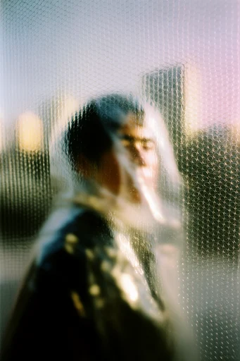 Tactile Refractive Obscurity style reference image — textured glass refraction