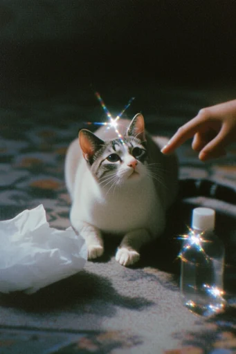 Retro Cosmic Nostalgia style reference image — starburst lens flare