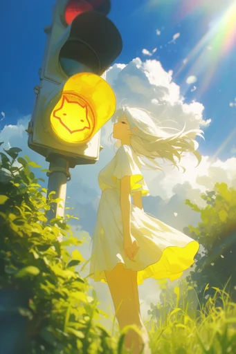 Luminous Anime Fantasy style reference image — sun-drenched lighting