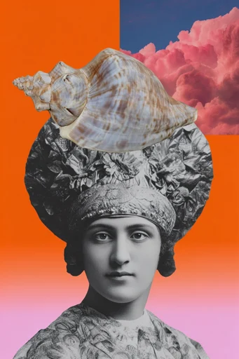 Surrealist Retro Collage moodboard — generate AI images in this style