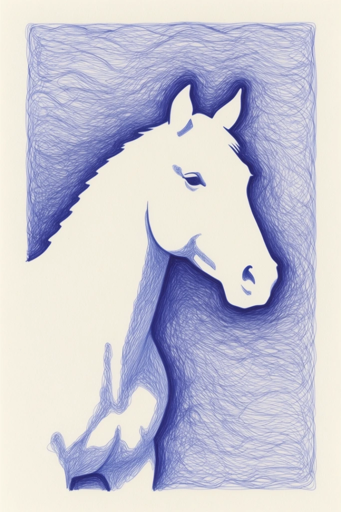 Monochromatic Negative Space style AI image example 3