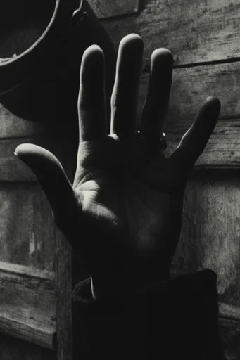 Cinematic Chiaroscuro Noir style reference image — heavy analog film grain
