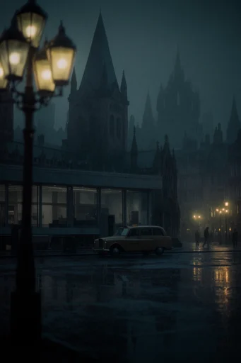 Atmospheric Nocturnal Gothic style reference image — desaturated color palette