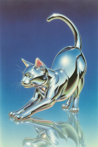 Hyper-Gloss Retro-Futurism style reference image — vibrant gradient background