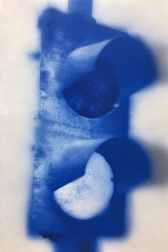 Monochromatic Cobalt Noir style reference image — smoky ink bleed