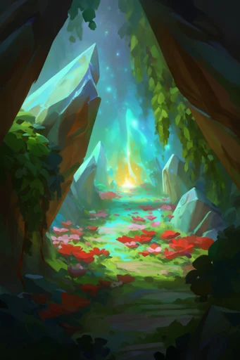 Luminous Abyssal Fantasy style reference image — mystical god rays