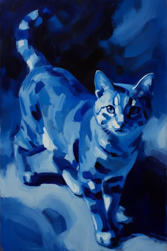 Graphic Chiaroscuro Fauvism style reference image — high-contrast chiaroscuro