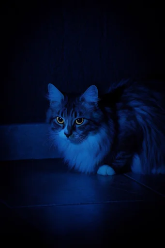 Electric Cobalt Noir style reference image — stark silhouette