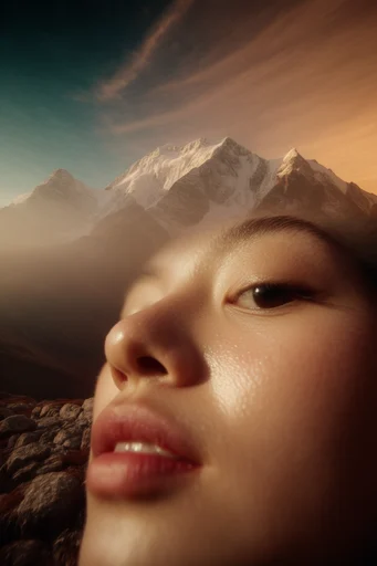 Luminous Tactile Intimacy style reference image — extreme macro portrait