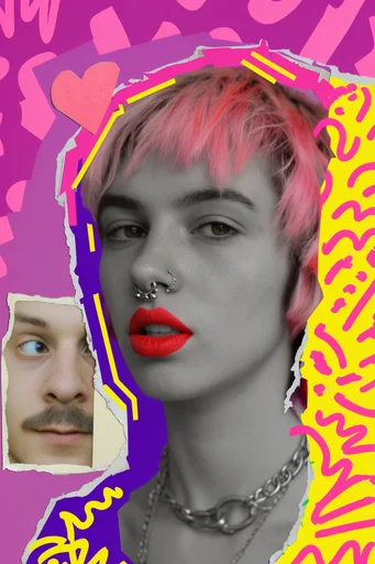 Electric Punk Collage style reference image — vibrant color blocking