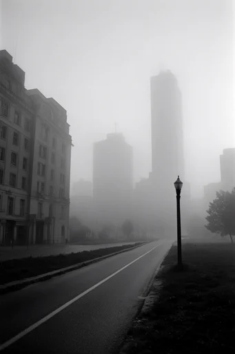 Monolithic Atmospheric Solitude style reference image — monochromatic