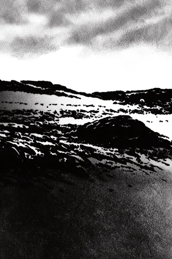 Gritty Dithered Noir style AI image example 2