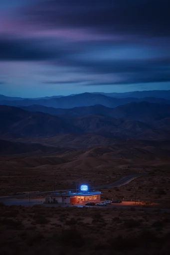 Cinematic Neon Liminality style reference image — atmospheric solitude