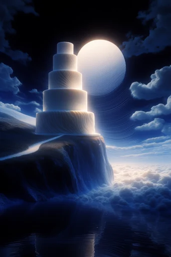 Nocturnal Cobalt Surrealism style reference image — volumetric indigo haze
