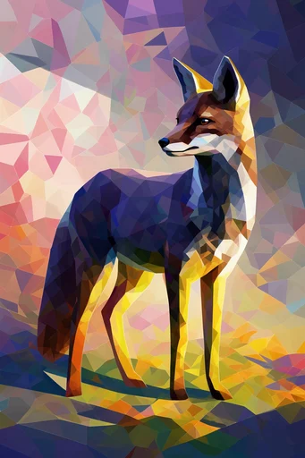 Structural Geometric Cubism style AI image example 3