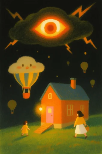 Luminous Cosmic Folklore style reference image — nocturnal atmosphere