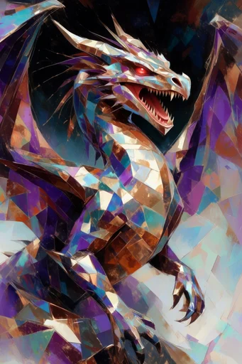 Fractured Prismatic Deconstruction style reference image — high-contrast dramatic lighting