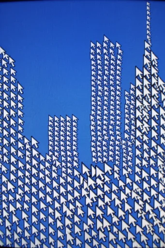 Retro Cursor Glitchcore style reference image — vintage mouse cursor patterns