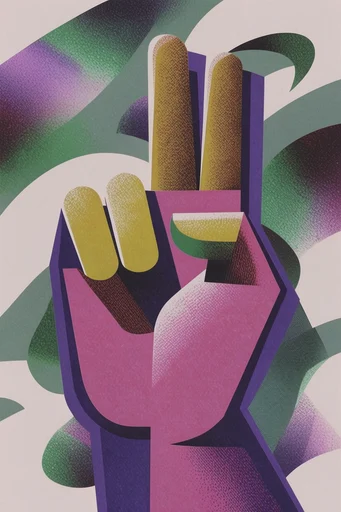 Graphic Surrealist Collage style reference image — geometric pop art