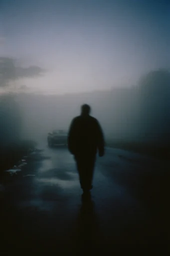 Cinematic Nocturnal Noir style reference image — dense night fog