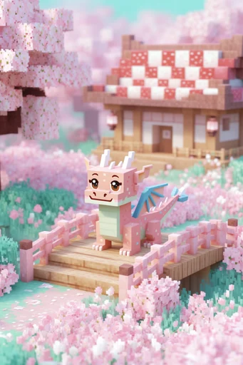 Cozy Pastel Voxel style reference image — miniature toy aesthetic