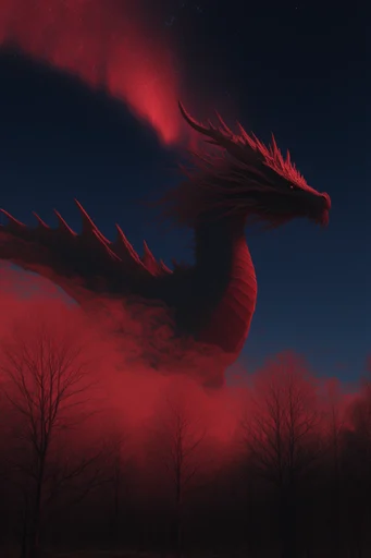Crimson Nocturnal Void style reference image — high contrast silhouettes