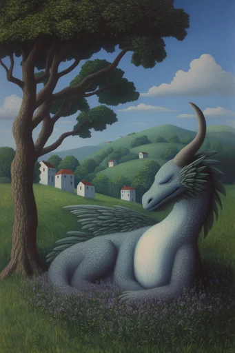 Ethereal Pastoral Surrealism style reference image — volumetric clouds
