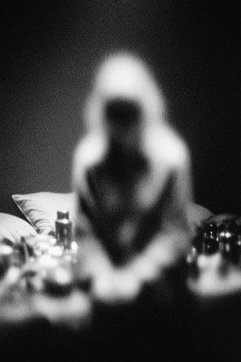 Obscured Monochrome Noir style reference image — monochrome silhouette