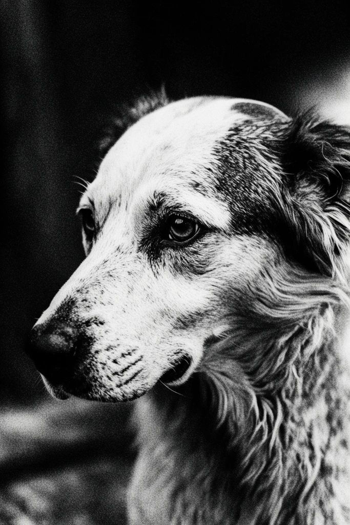 Gritty Chiaroscuro Pointillism style AI image example 3