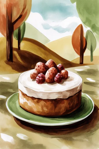 Earthy Gouache Serenity style reference image — muted sage and ochre