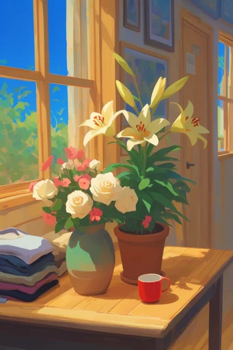 Vibrant Nostalgic Anime style reference image — slice of life