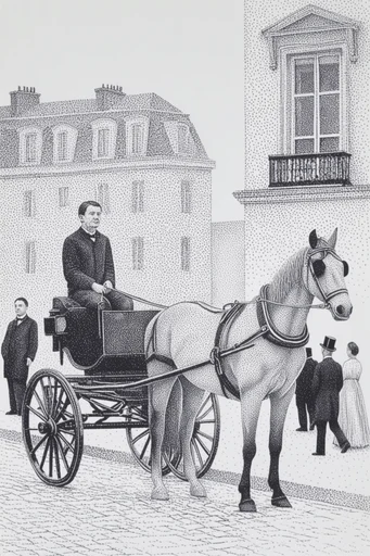 Graphic Monochromatic Printwork style reference image — monochromatic ink illustration