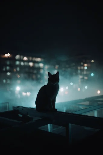 Cinematic Neon Noir style reference image — neon glow