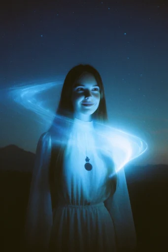 Luminous Cobalt Twilight style reference image — soft film grain