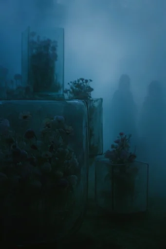 Monochromatic Teal Void style reference image — cinematic wide shot