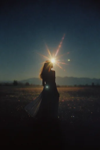 Ethereal Nocturnal Cinematic style reference image — starburst lens flare