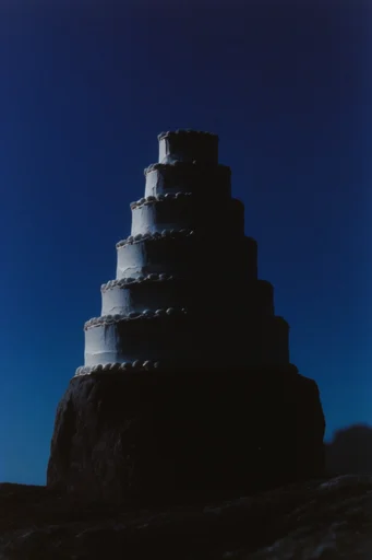 Nocturnal Monolithic Minimalism style reference image — heavy film grain