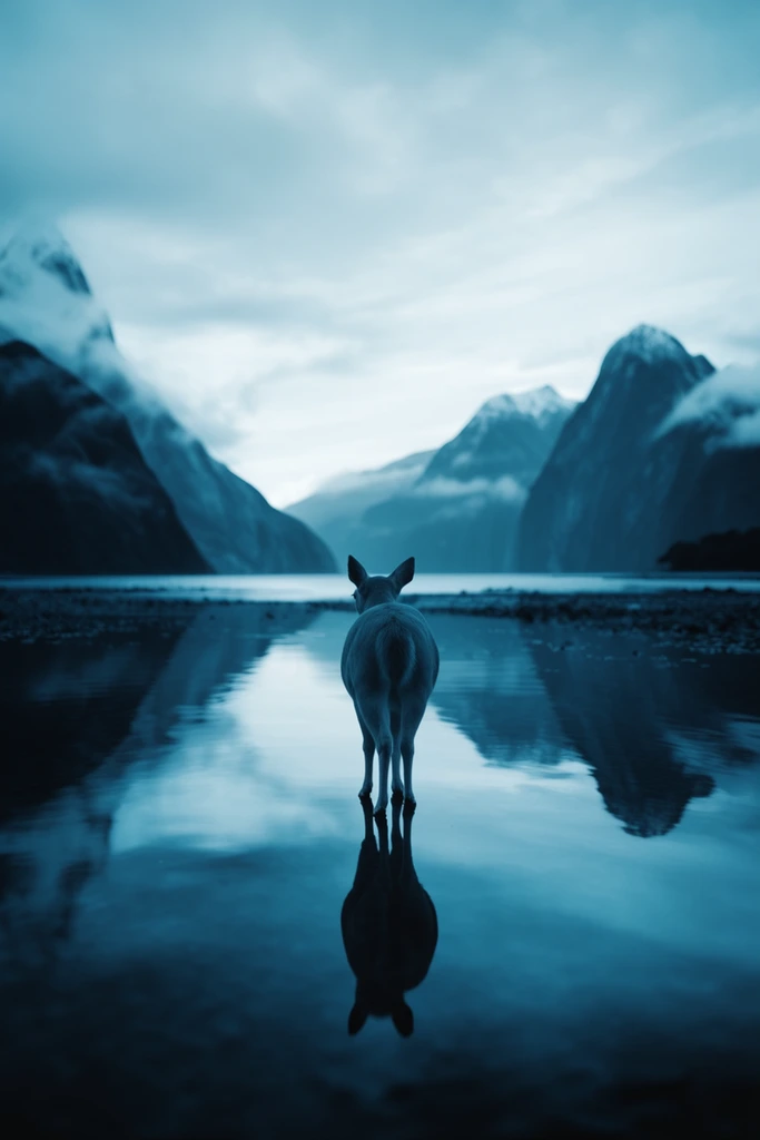 Monochromatic Abyssal Minimalism style AI image example 3