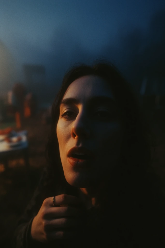 Cinematic Amber Noir style AI image example 1