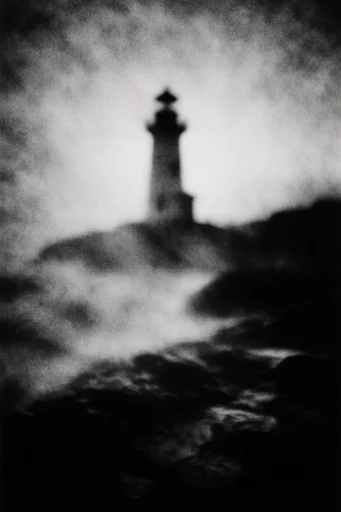 Ethereal Analog Noir style reference image — charcoal-like stippling