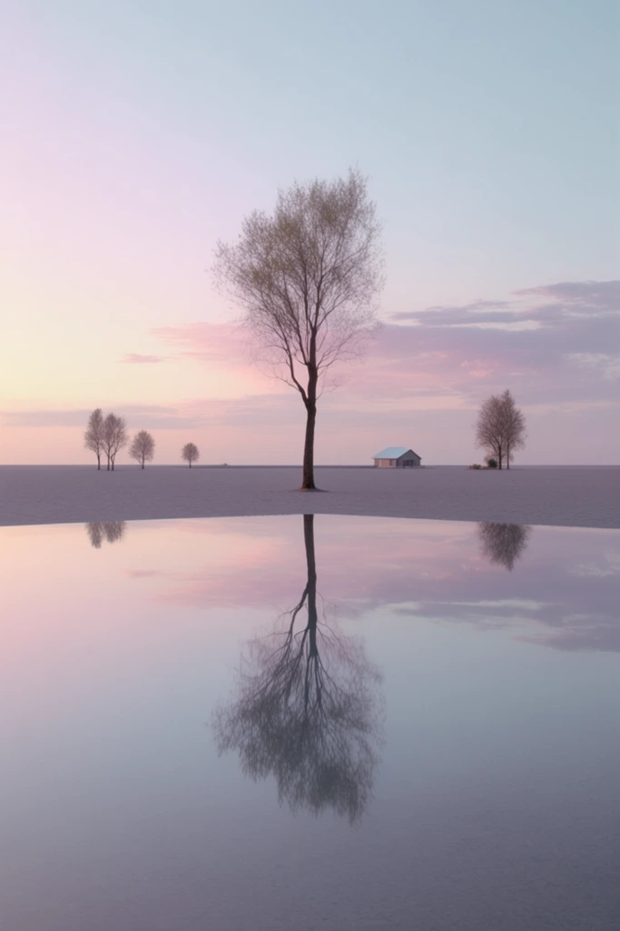Serene Pastel Minimalism style AI image example 2