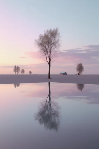 Serene Pastel Minimalism style AI image example 2