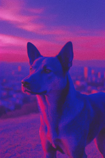 Neon Nocturnal Lo-Fi style reference image — chromatic aberration