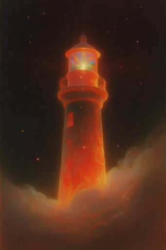 Prismatic Cosmic Noir style reference image — bioluminescent glow