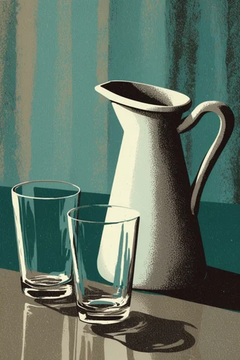 Textured Folk Printmaking style reference image — minimalist folk illustration
